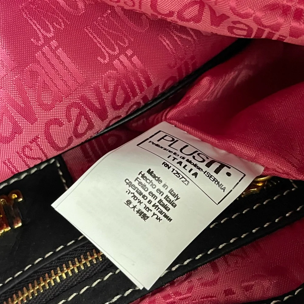 NWOT Just Cavalli - Made in Italy, Black Suede Purse w/ Pink Tassel - Picture 17 of 17